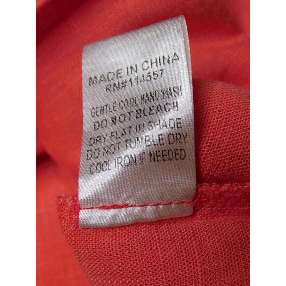 Impressions Embroidered Boho Top Birds Flowers Sz. L Coral Pink Naturecore - Picture 7 of 7